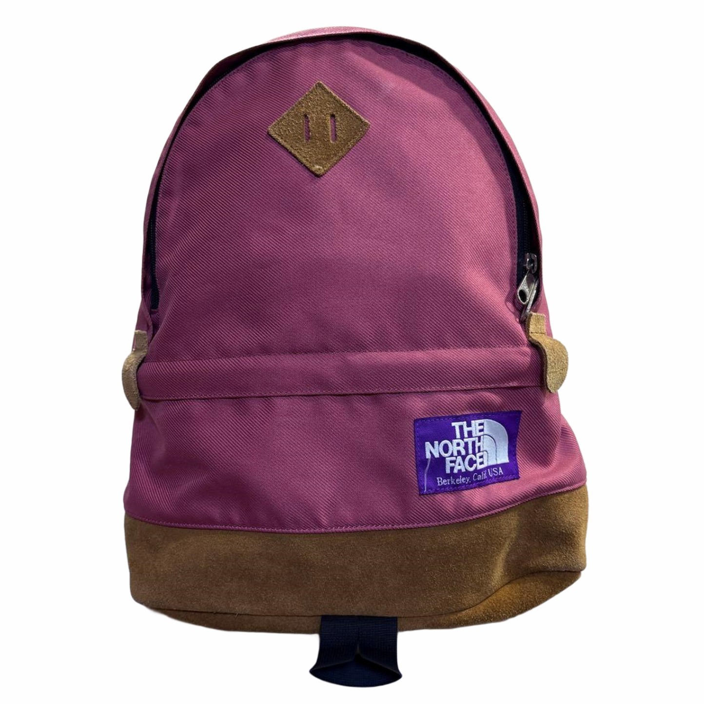 The North Face Pink Canvas Suede Backpack 34x42cm Used Japan
