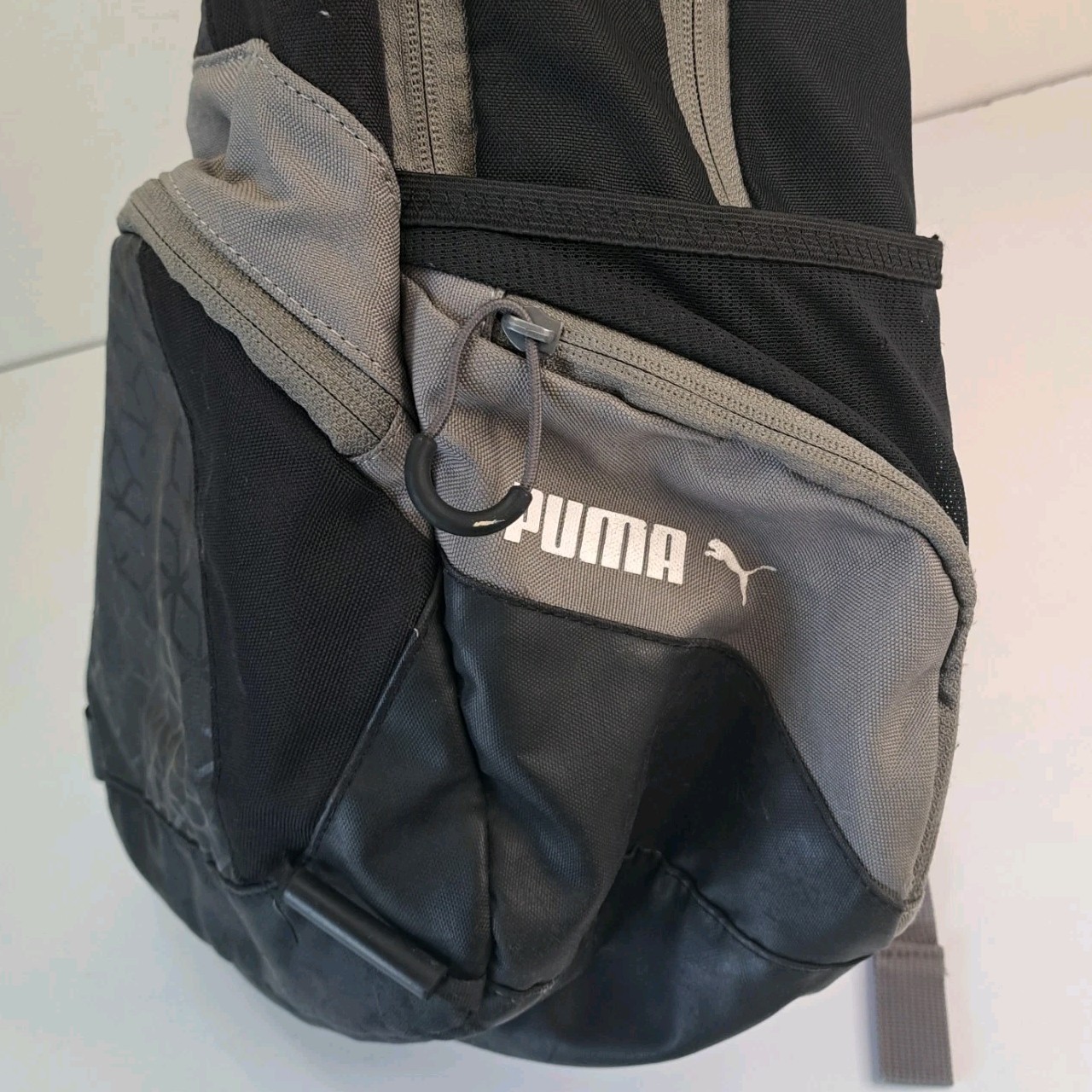 PUMA Backpack Black Orange Logo 18×16 Sports Travel School Bag Camping