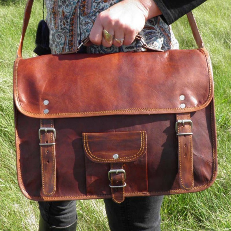 Mens Leather Messenger Satchel Shoulder Bags Business Work Briefcase Laptop Bag