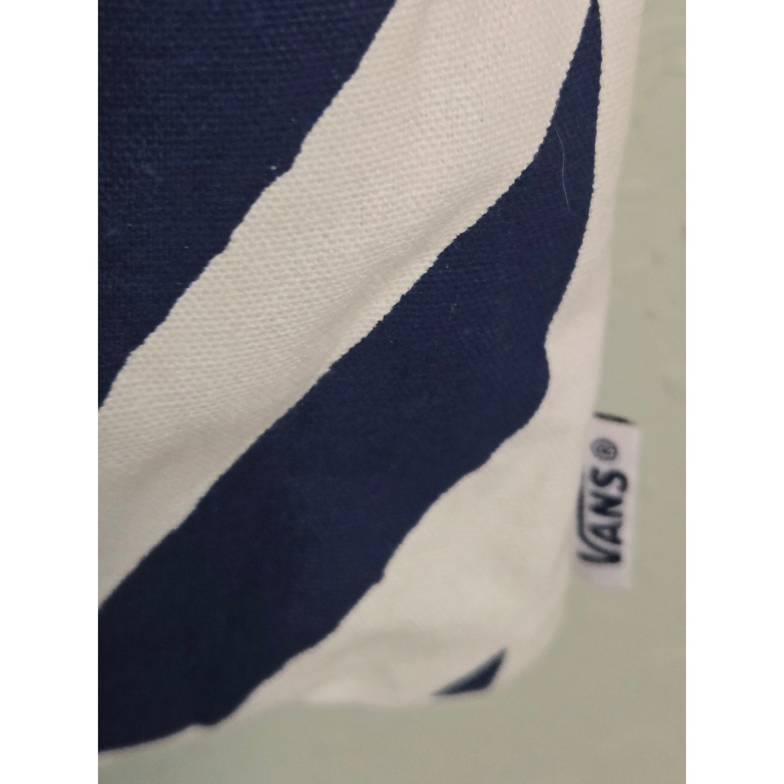 Vans Customs Drawstring Dust Bag Navy White Striped Canvas Shoe Storage Pouch