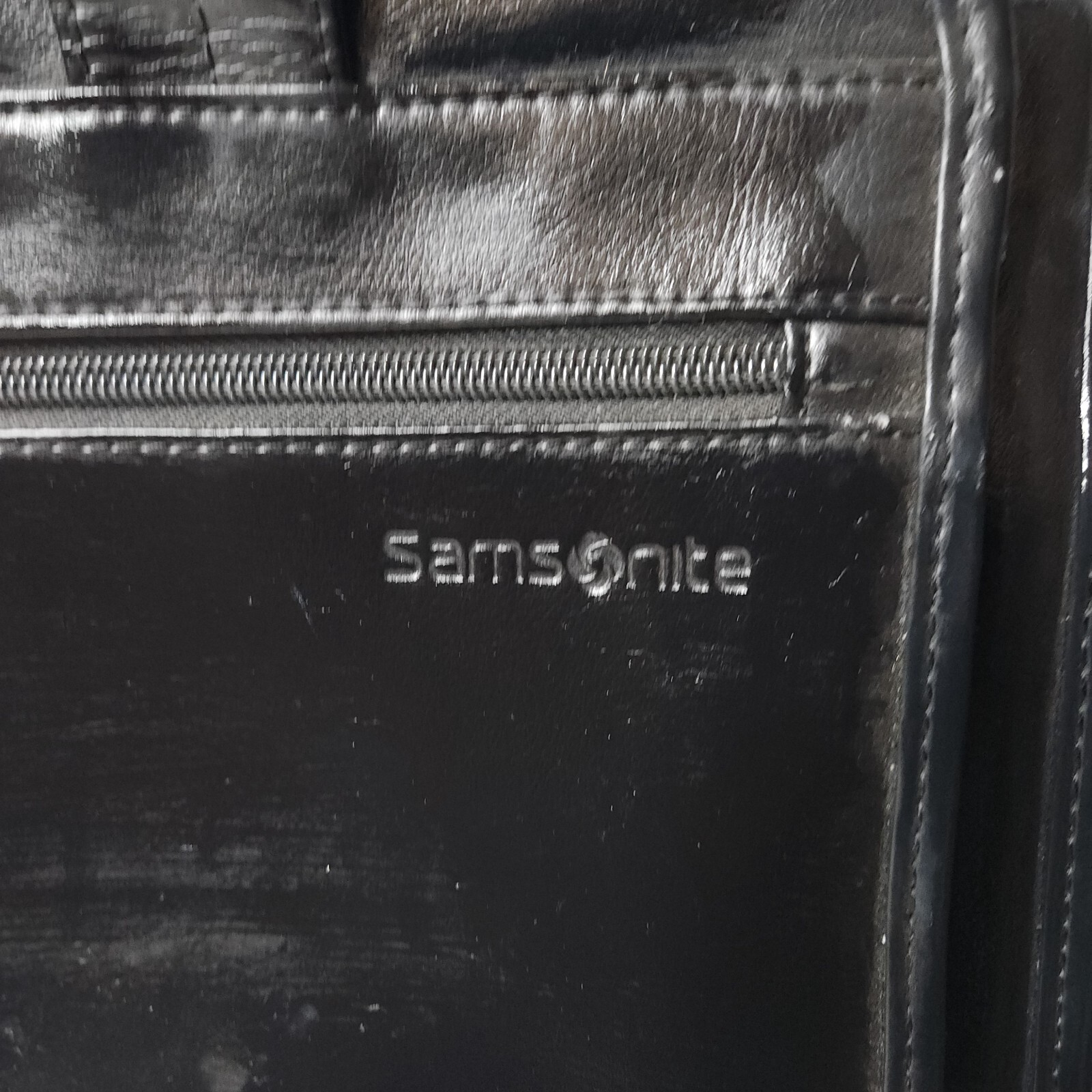 Samsonite Leather Slim Briefcase Computer Laptop Bag, Black (15.75 x 11.6 )