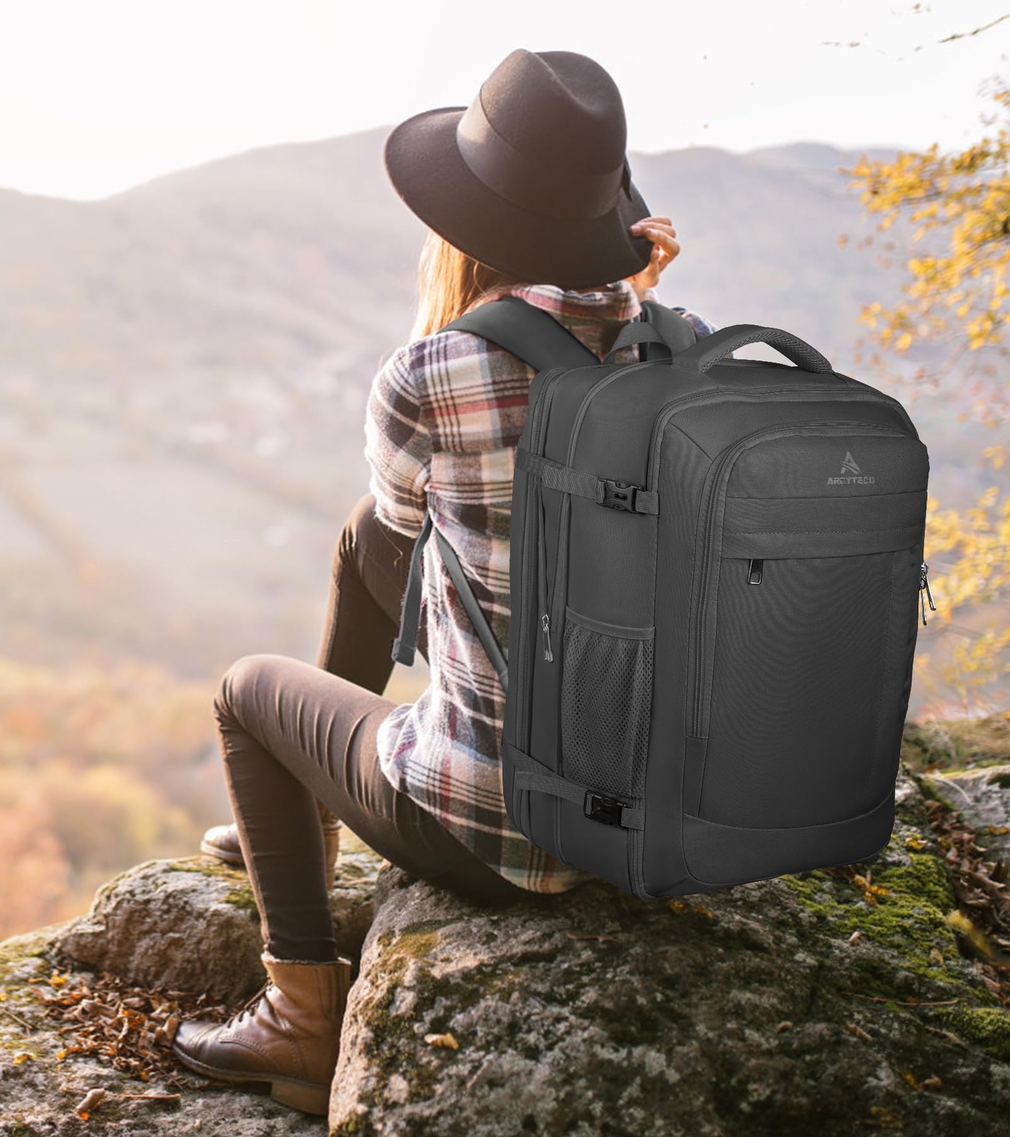 Travel Backpack Extra Large Backpack Carry On Backpack 50L Expandable Airline…