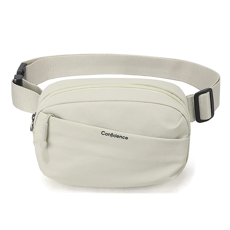 Durable Canvas Chest Bag Portable Zippered Waist Pack Unisex Shoulder Sling Pouc