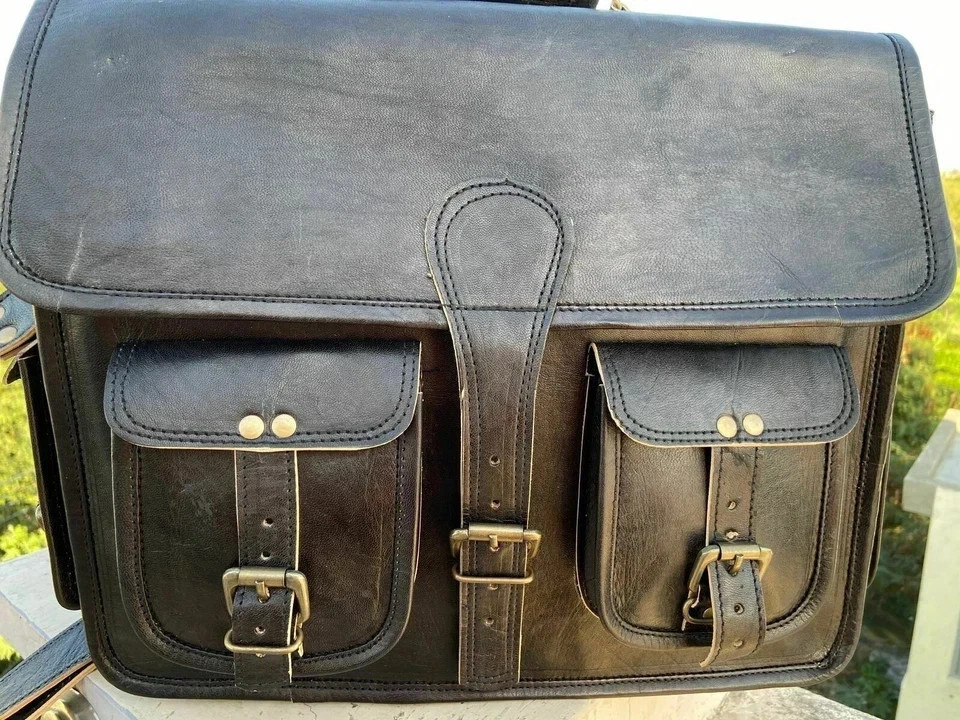 Men’s Genuine Leather Laptop Sleek Bag Business Briefcase Vintage Satchel