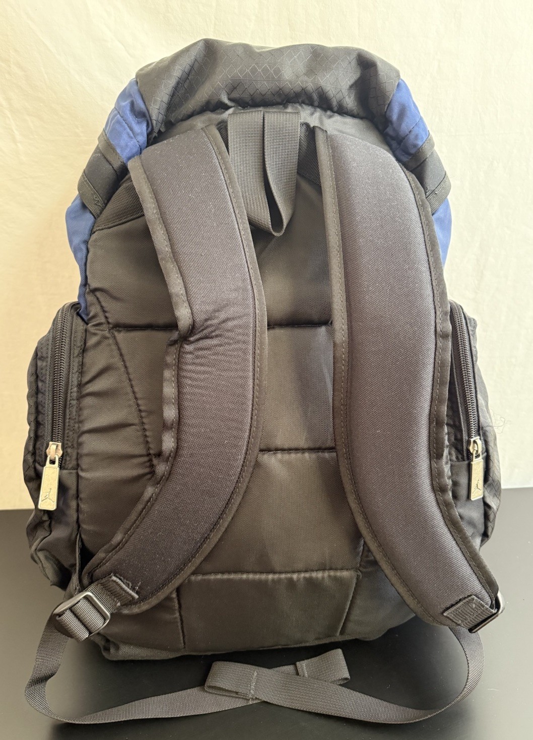 Jordan Backpack Black & Blue Adjustable Straps School Hiking Nylon Y2K