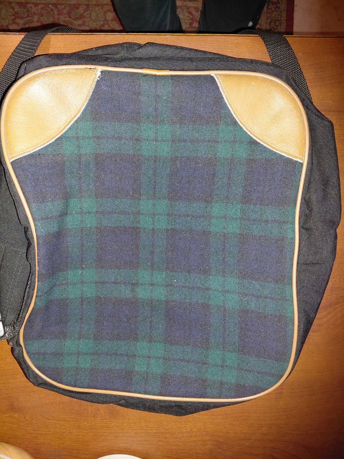 Pendleton Plaid Wool Briefcase with Leather Trim and Adjustable Strap