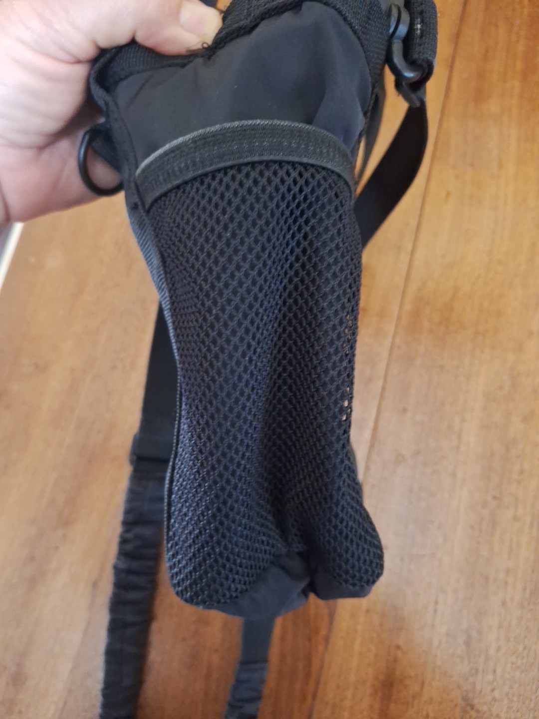 ADIDAS Small Black Crossbody Bucket Bag. 6x8x11″. 3 Stripes