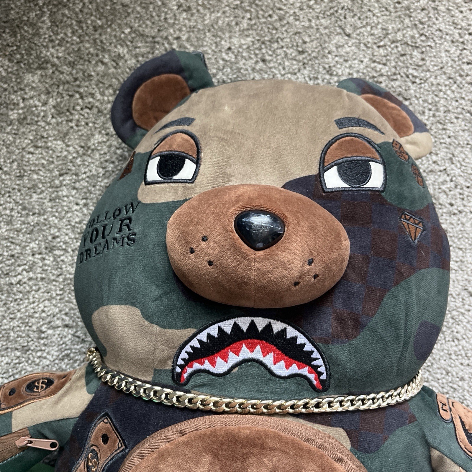 Sprayground Camo Bear Backpack