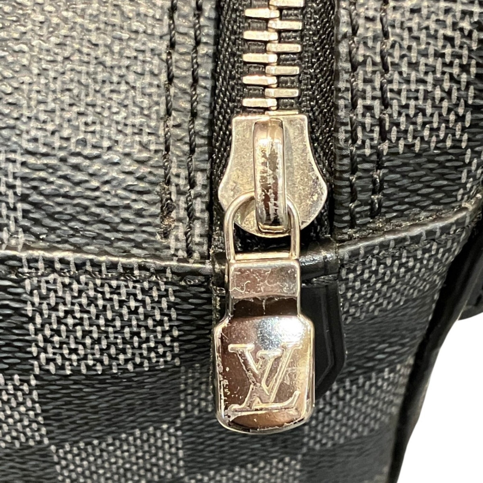 Louis Vuitton Toiletry Pouch Second Bag, Damier Graphite, Leather,… GZl1irwk