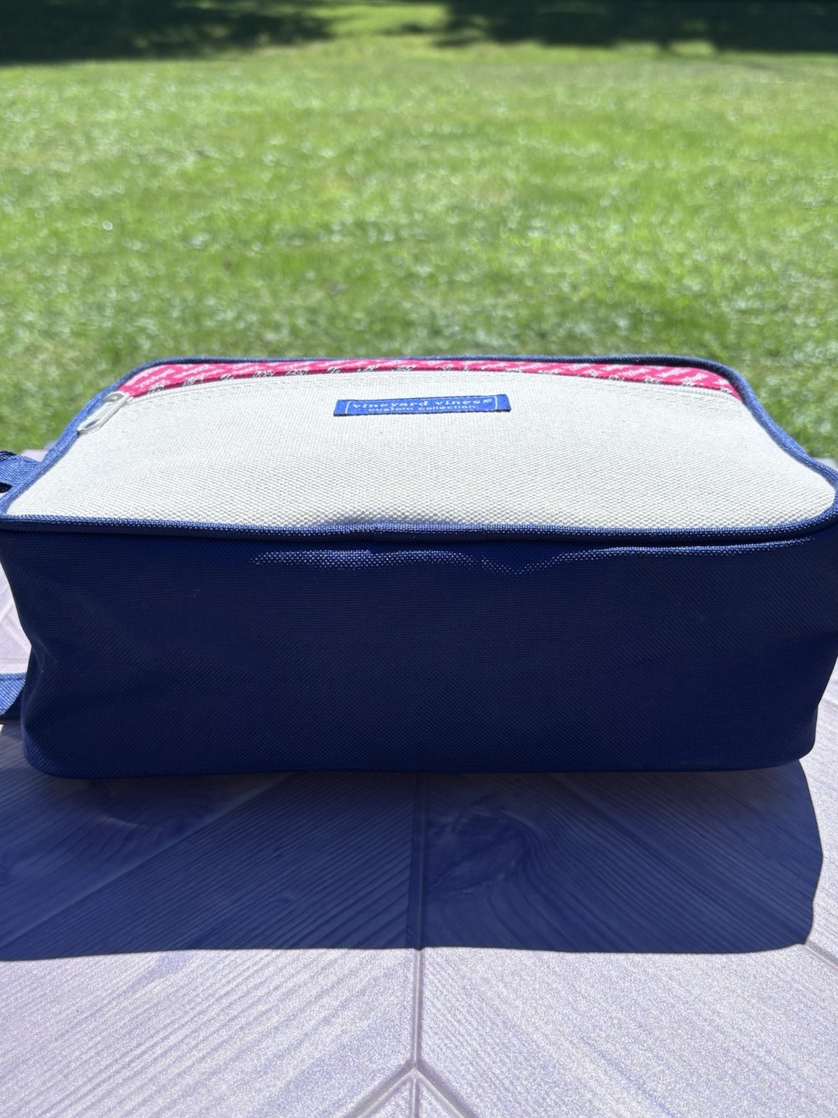 Vineyard Vines Custom Collection Travel Toiletry Bag Dopp Kit NWT Navy Canvas