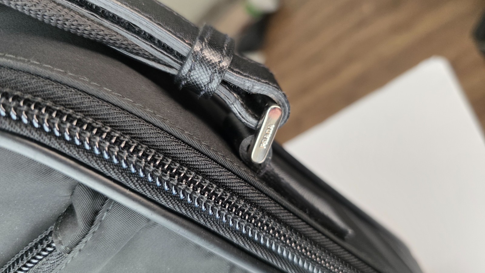 Authentic Prada Black Tessuto Nylon Briefcase Laptop Bag w/ Strap USA Seller