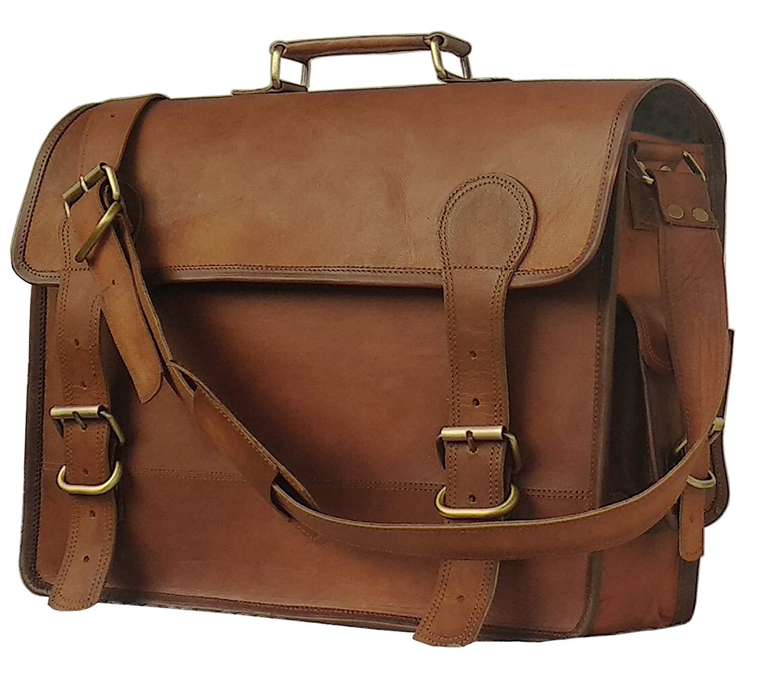 Bag Real Leather Men Soft Laptop Vintage Messenger Shoulder Briefcase Travel