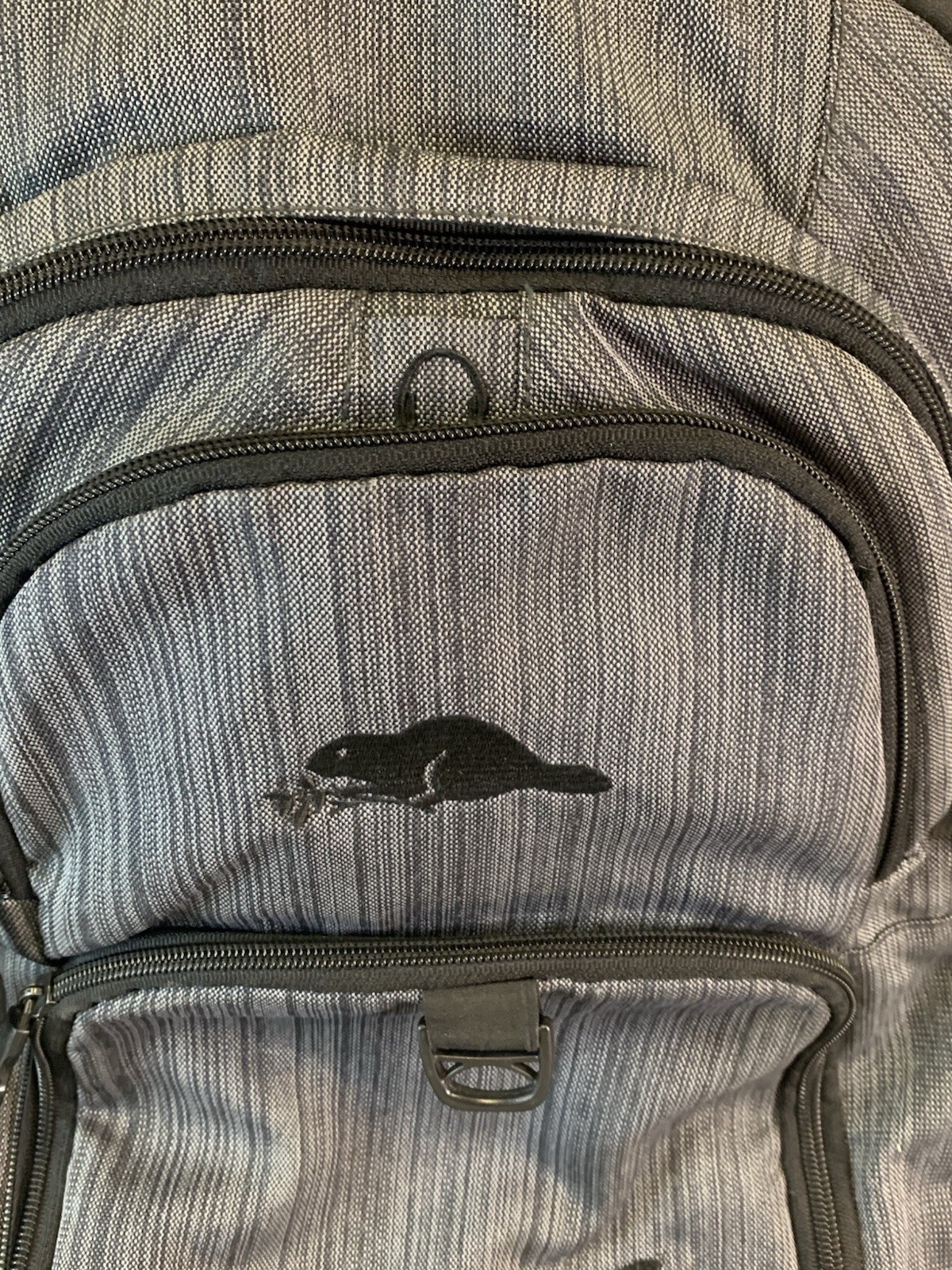 ROOTS Canada Gray/Black backpack, multi exterior zippered Pockets