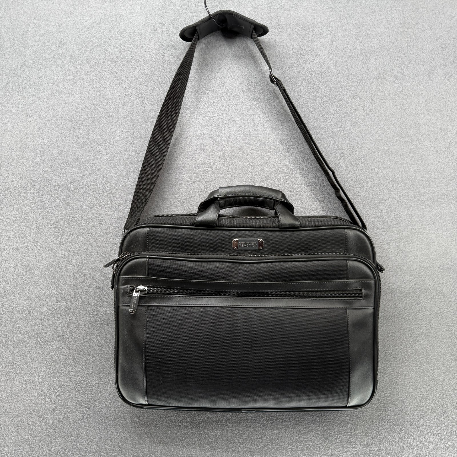 Kenneth Cole Reaction Laptop Bag Unisex Black R-Tech Multiple Pockets Zip