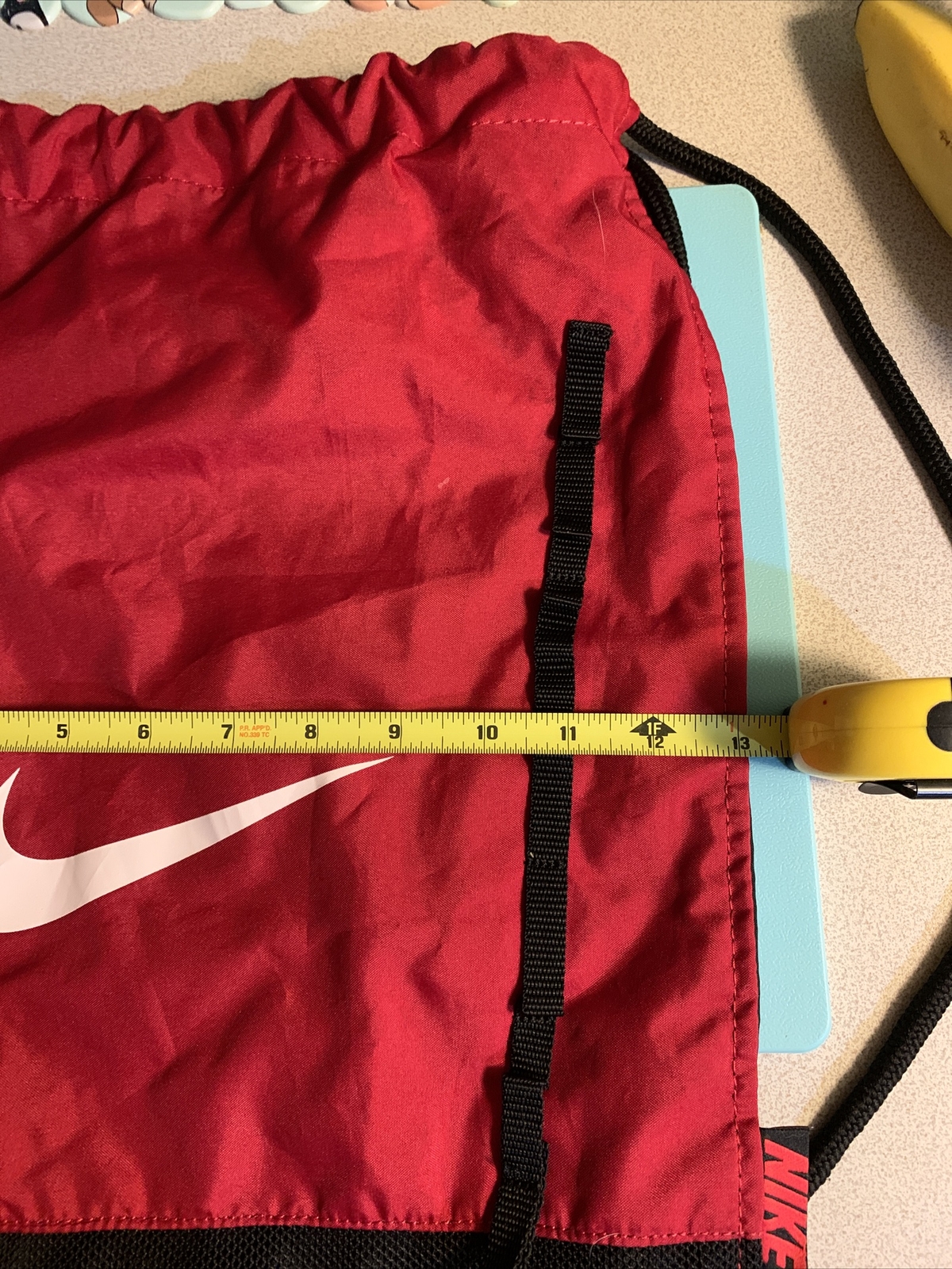 Nike drawstring bag Sack rn#56323 CA#05553 100%polyester 2 Sections! Red Black