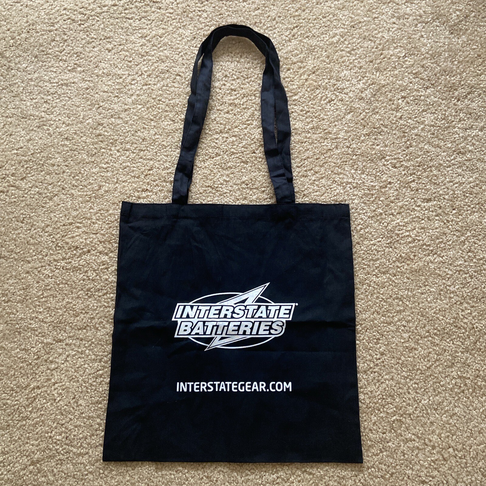 Interstate Batteries Black Tote Bag 15” x 14.5” 100% Cotton