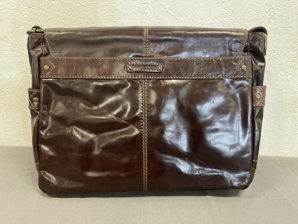 Fossil Jackson E/W Leather Laptop Messenger Bag MBG1154‑201 Brown NWT