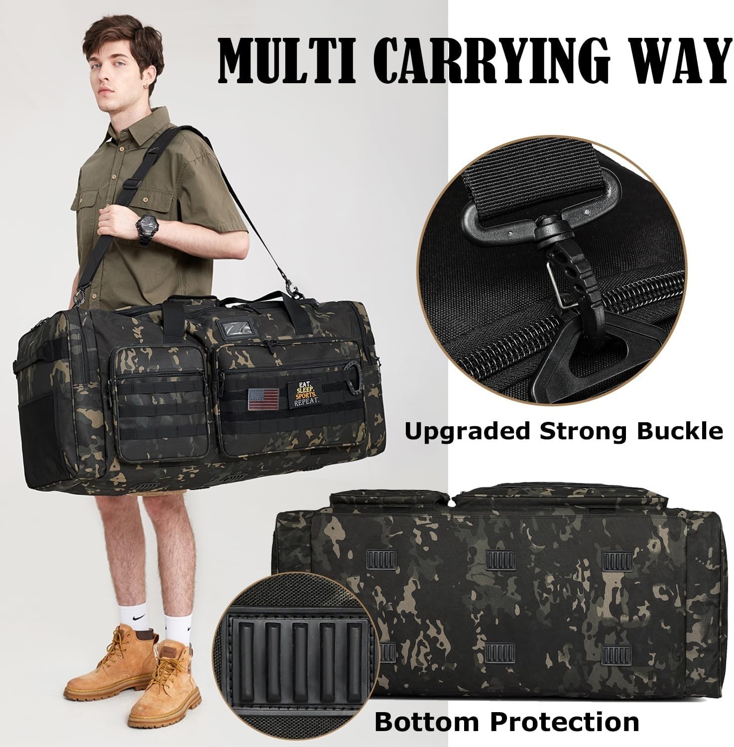 130L Extra Large Polyester Duffle Bag Waterproof Sports Travel Gym Equipment
