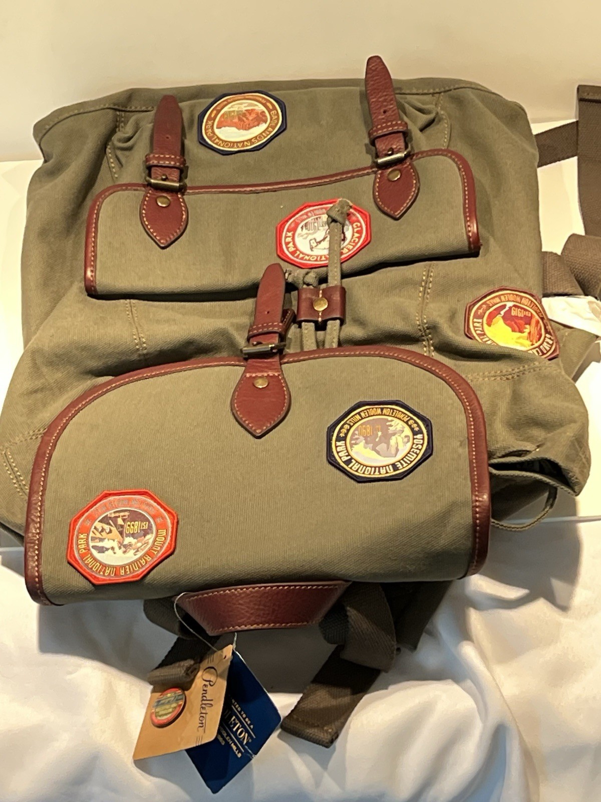 RARE Pendleton National Park Collection Patched Green Canvas Backpack NWT NOS