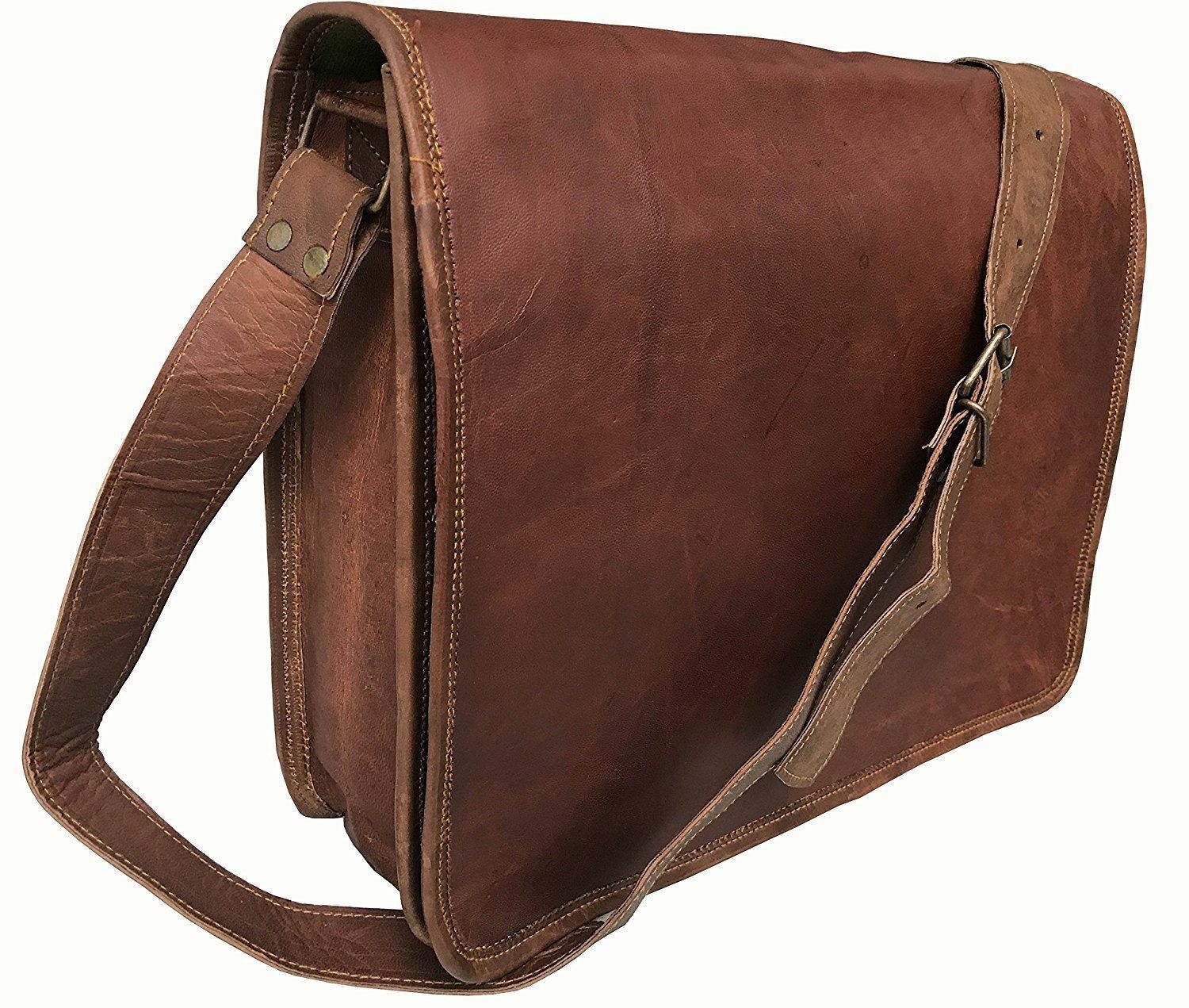 Men’s Genuine Vintage Leather Messenger Shoulder Laptop Briefcase Satchel Bag