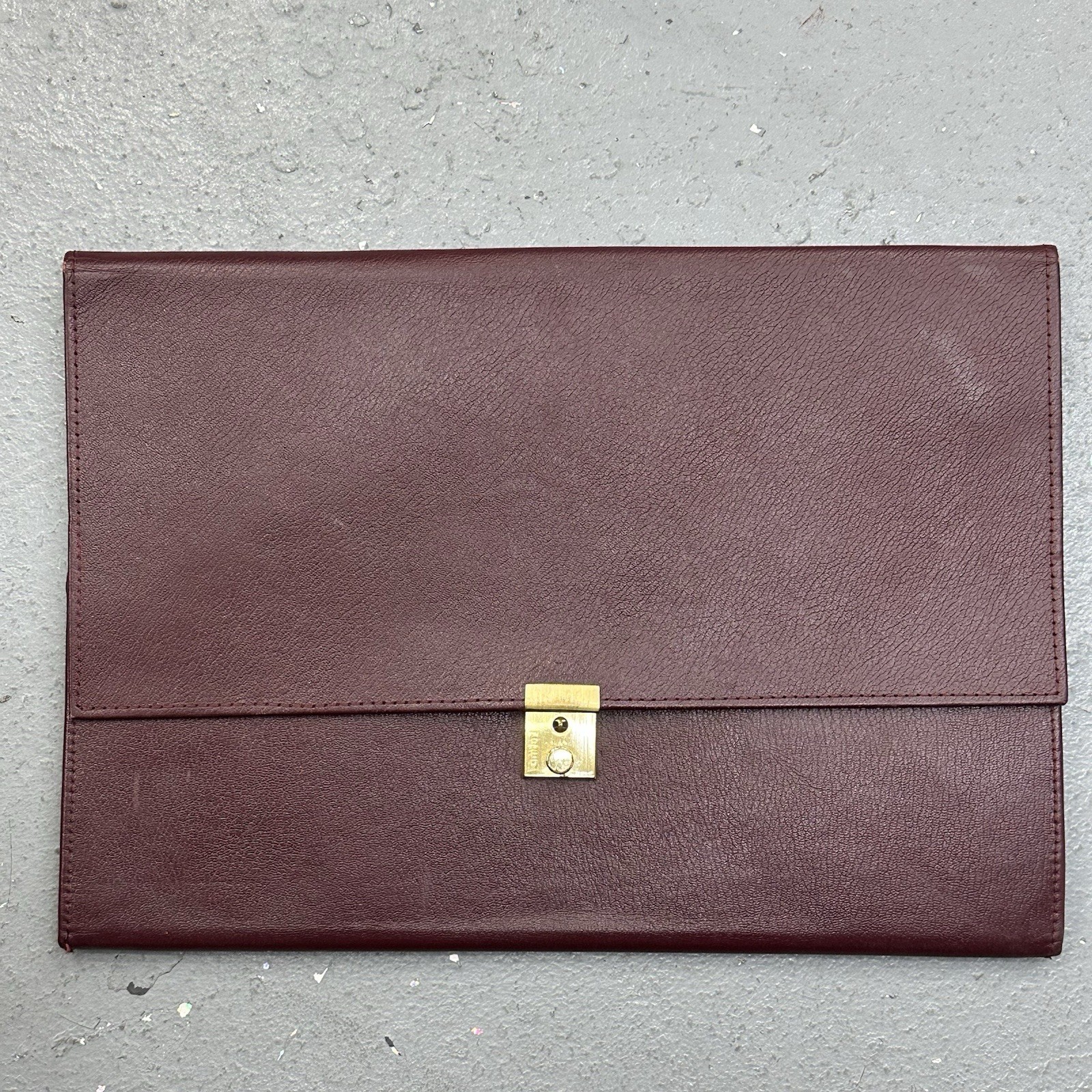 Ernst Leather Portfolio Case Burgundy Mexico Made Folder Briefcase Travel Clutch
