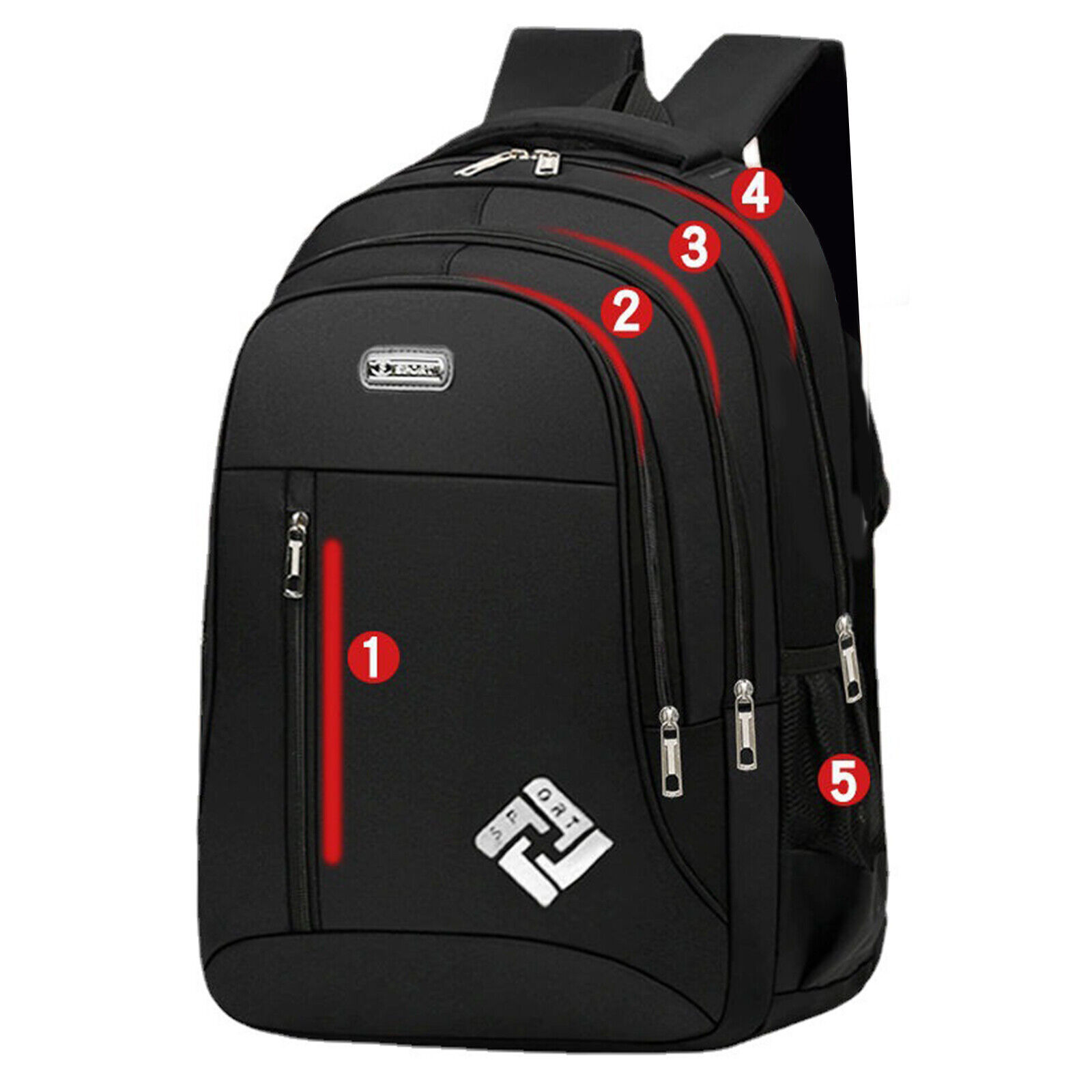 Oxford Anti-theft Laptop Backpack Travel Business Shool Book Bag w USB Port