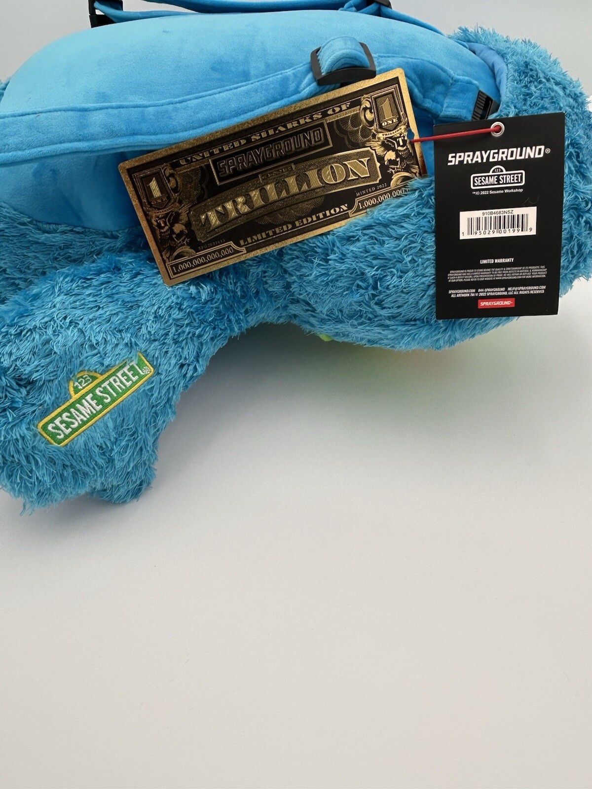 Sprayground x Sesame Street Cookie Monster Money Bear Backpack Rare (NWT)
