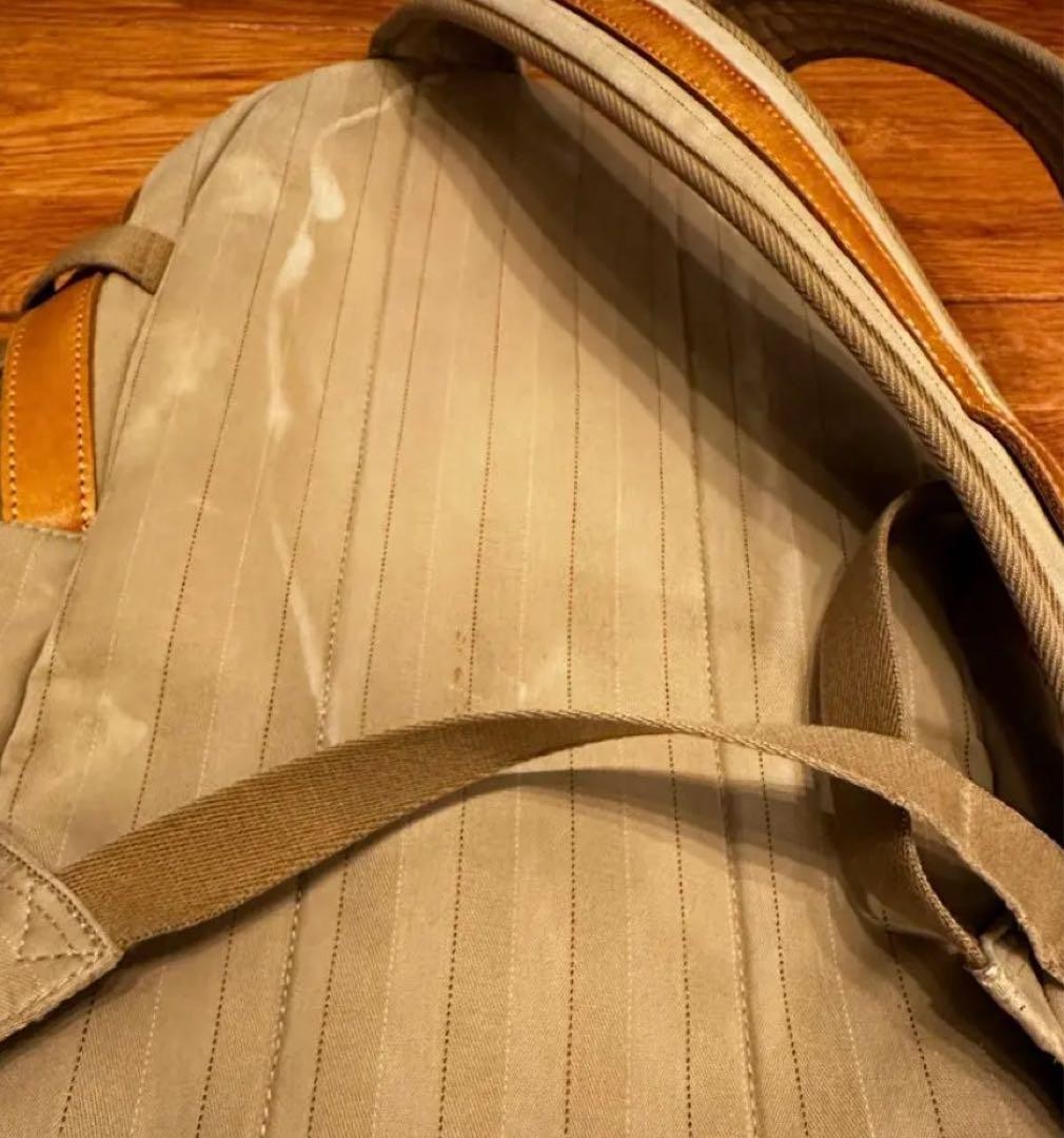 Master-piece Japan Backpack Beige Cotton Sueded Leather Used