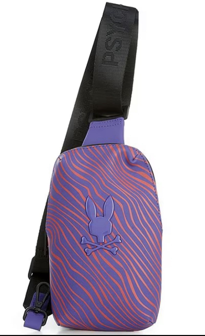 NEW Authentic Psycho Bunny – Rubberized crossbody bag, Lead, sling, waist