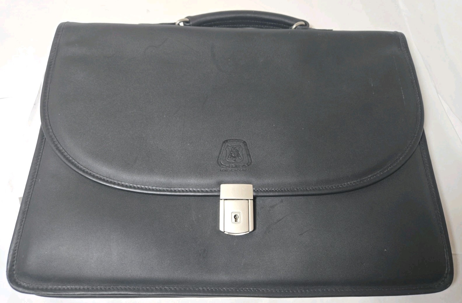 Jack Georges Black Leather Briefcase Laptop Bag – United Brotherhood Carpenters