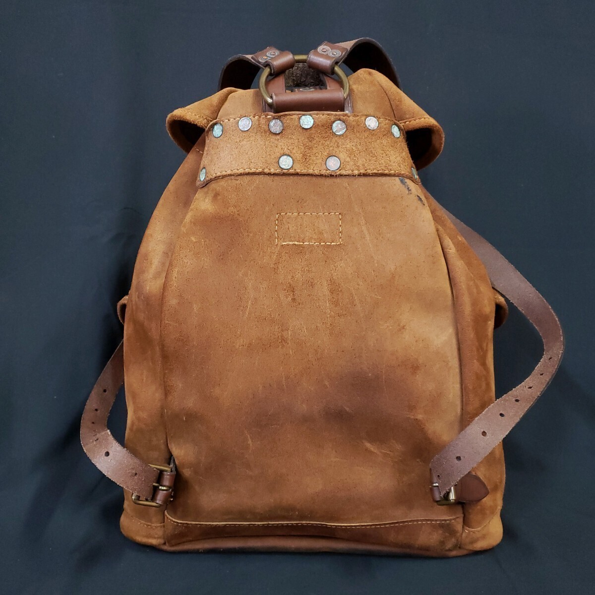 RRL Suede Backpack Camel type Size H 16.5 x W 14.1 x D 4.3 in