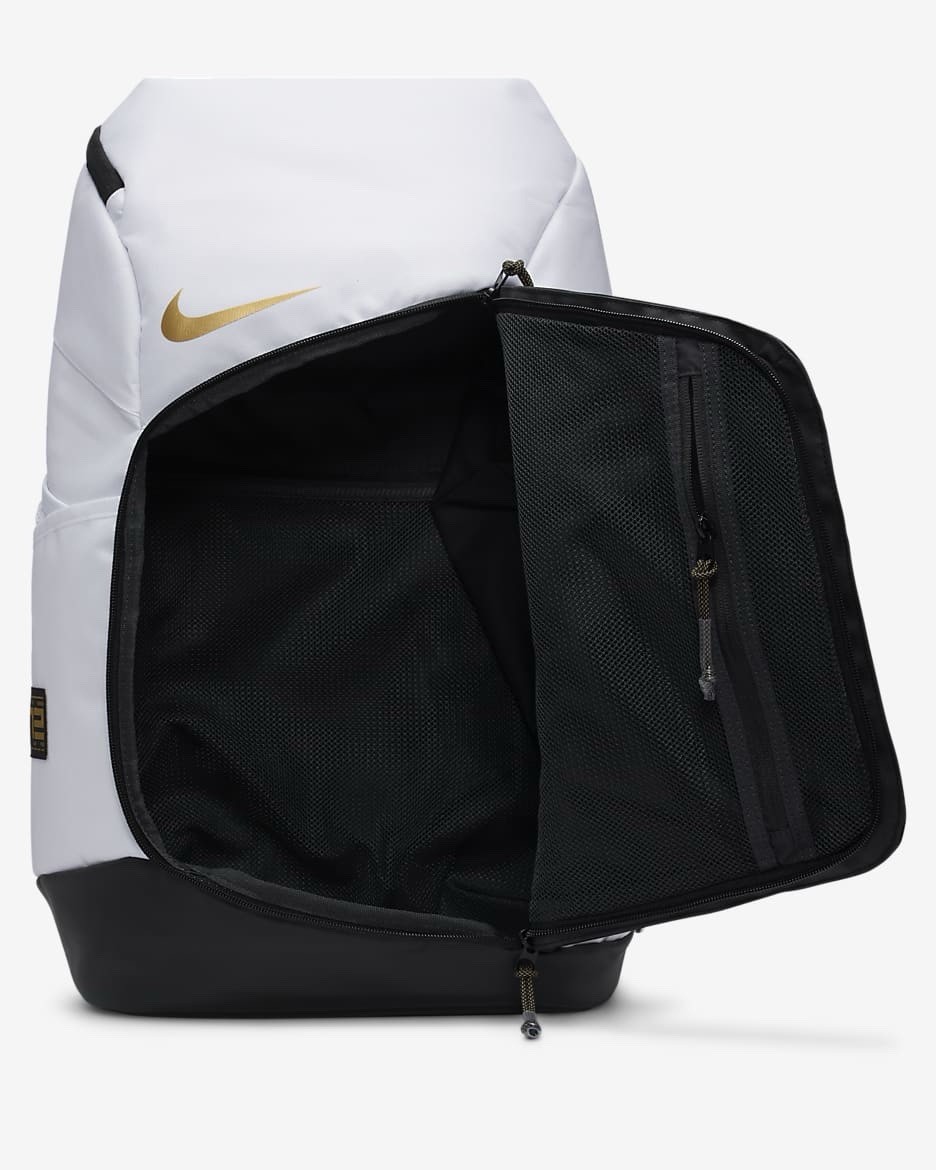 Nike Hoops Elite Backpack 32L ‘White/Black/Metallic Gold’ NWT DX9786-100