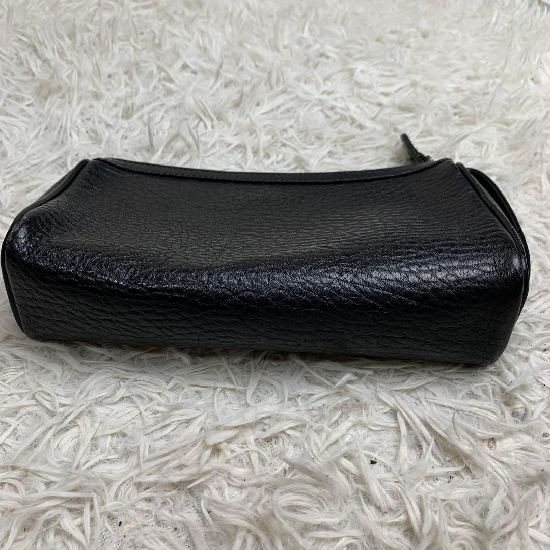 Authentic Burberry Leather Nova Check Clutch Bag Black Size 14 x 23 cm