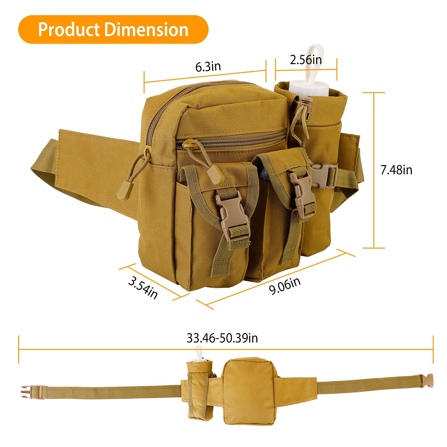 20L Outdoor Utility Tactical Waist Pack Pouch Military Camping Hiking Belt Bag