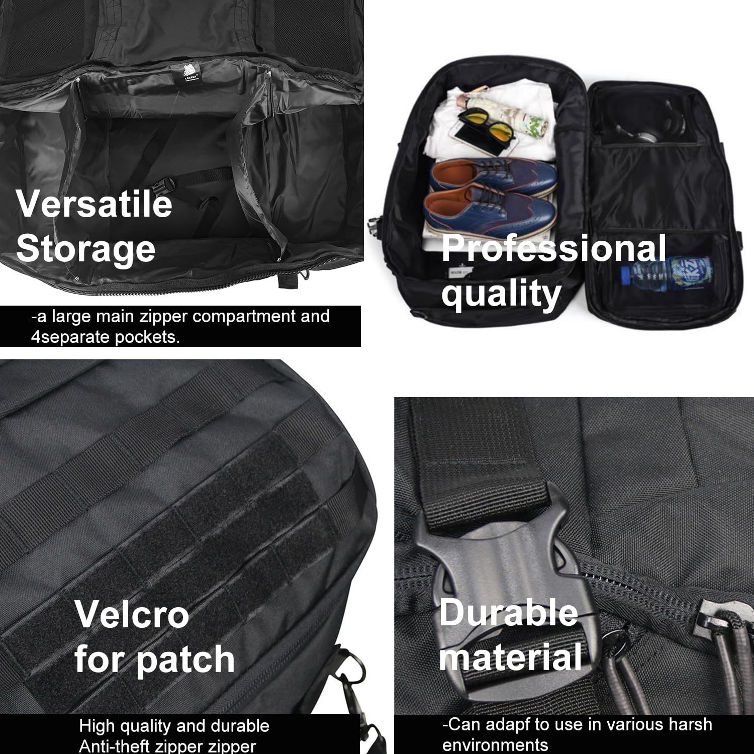 3-in-1 Military Backpack Duffle Bag for Travel, Gym, Weekender, Deployment