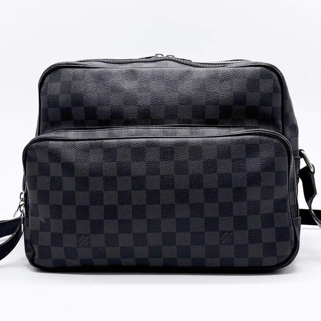 Louis Vuitton Damier Graphite Nile Messenger Bag Handbag Spacious 36x22x14cm