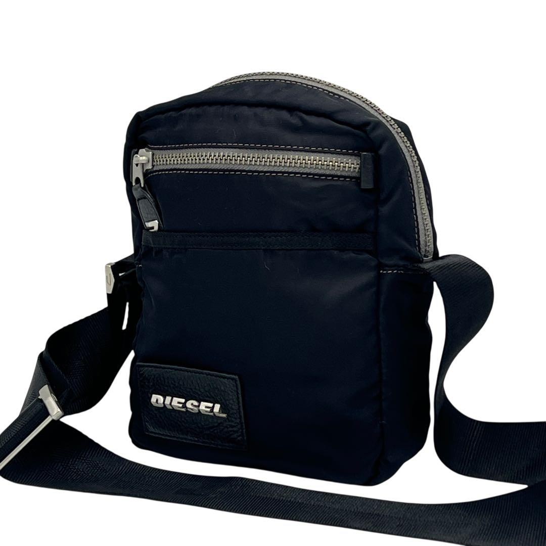 Diesel Men Archive Metal Logo Shoulder Bag Y2K 21x22x9cm Luxury Stylish Casual