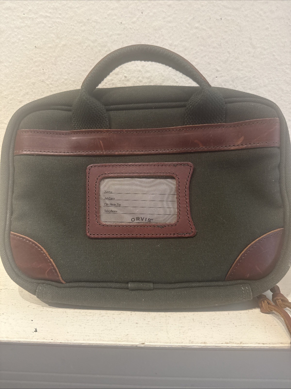 Orvis Battenkill Canvas/ Leather Travel /Toiletry Bag