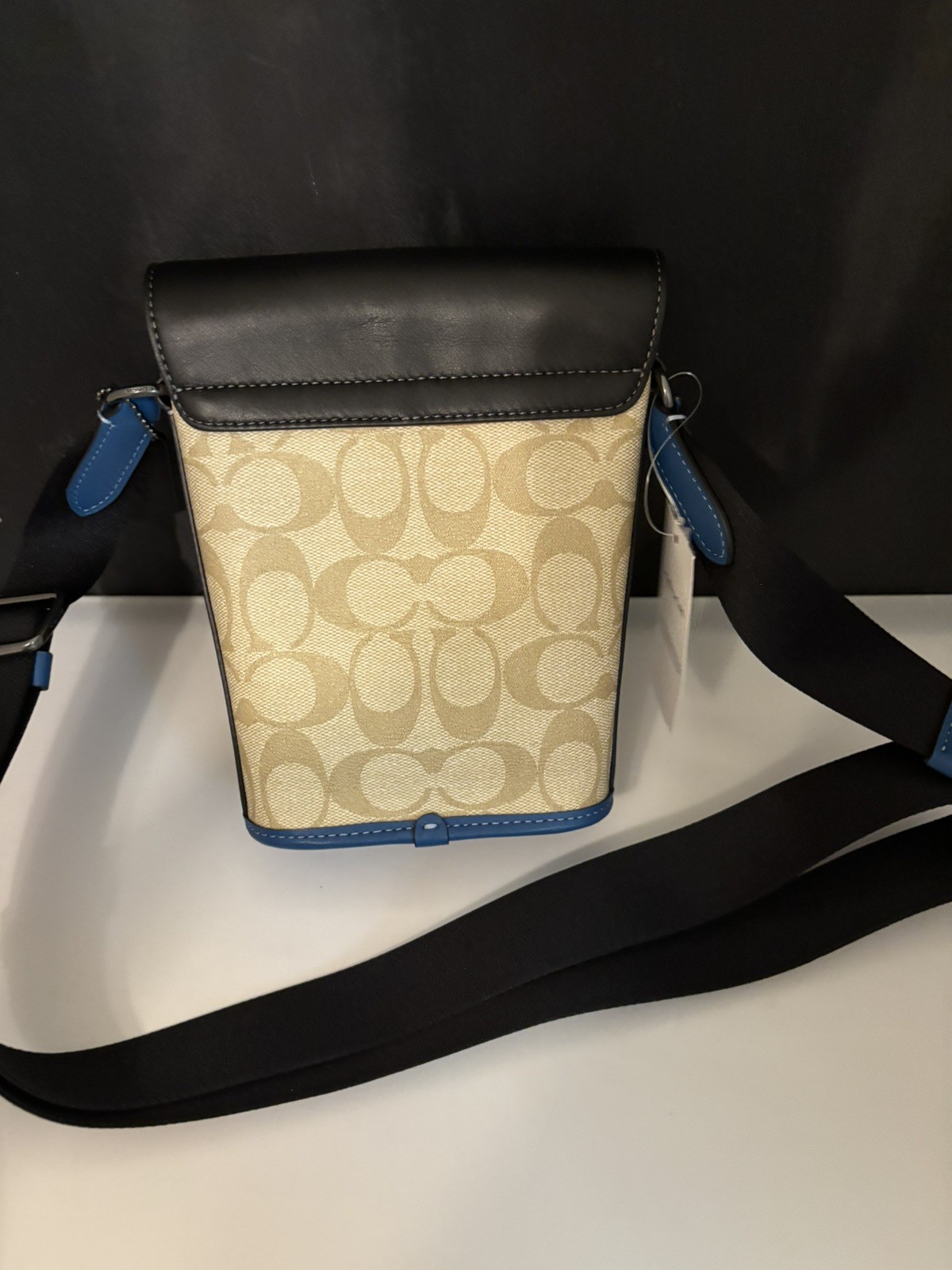 Coach men Track Small Flap Crossbody In Colorblock Signature Canvas