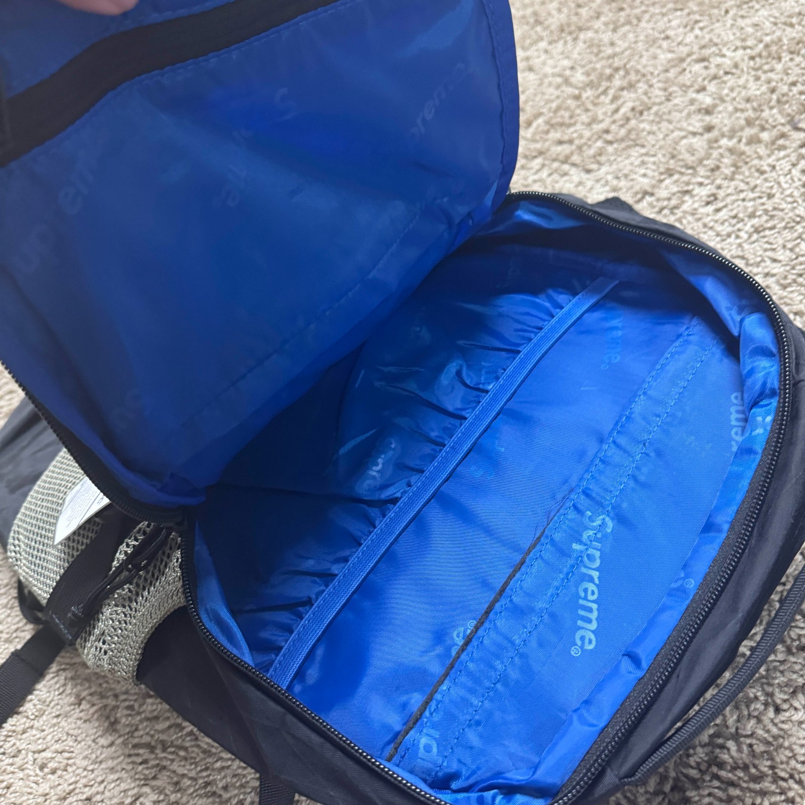 Supreme Backpack Blue Grey Black FW23 3D Logo Bag Ripstop – Authentic NWT