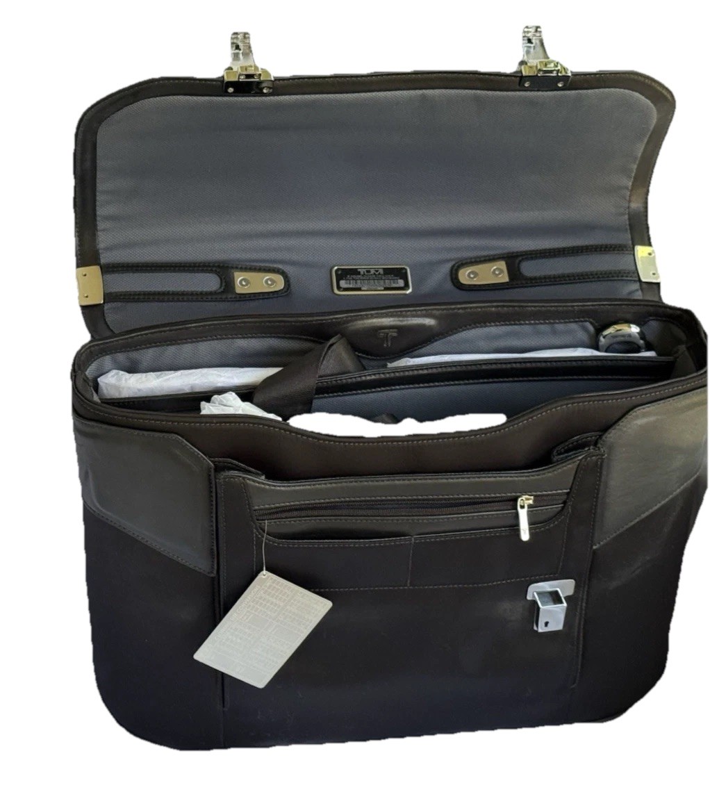 NWT Tumi Formula T Circuit Briefcase 2951DF Leather Nylon Deadstock Complete