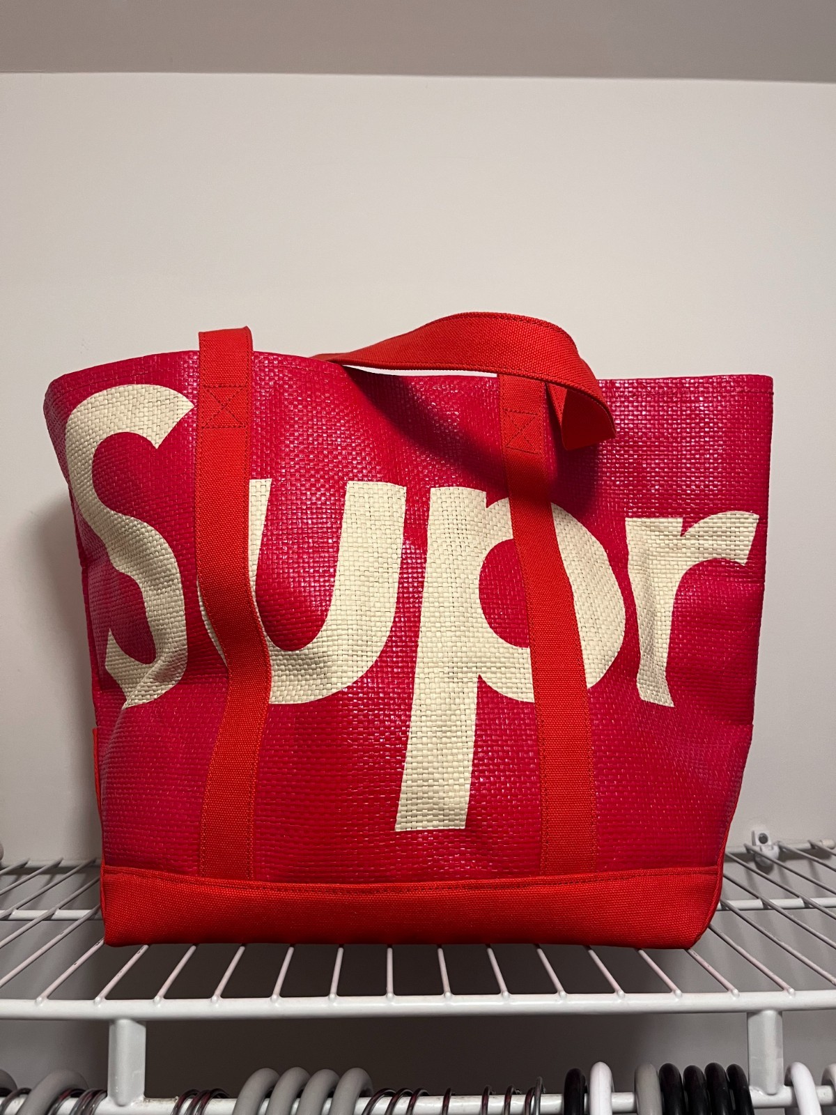 Supreme Raffia Tote Bag Red Spring/Summer 2020 Collection NWOT