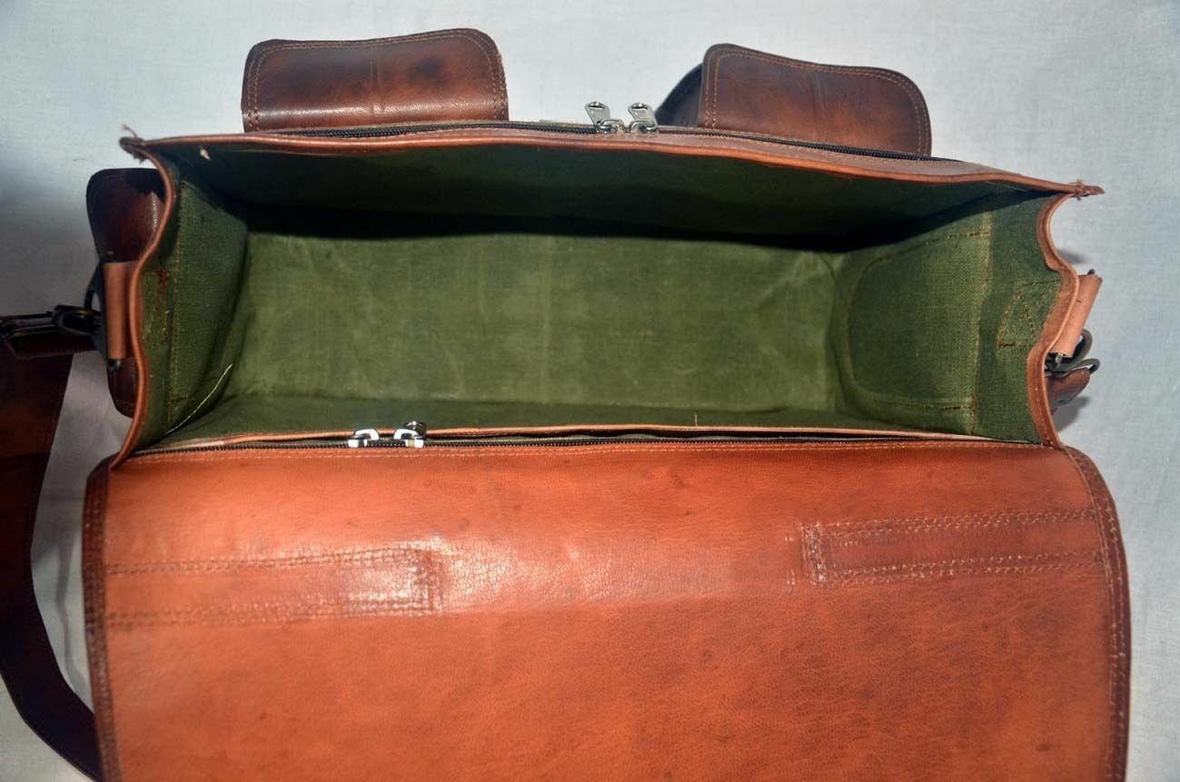 New Leather Messenger Laptop Bag Computer Distressed Brown Satchel Briefcase Men