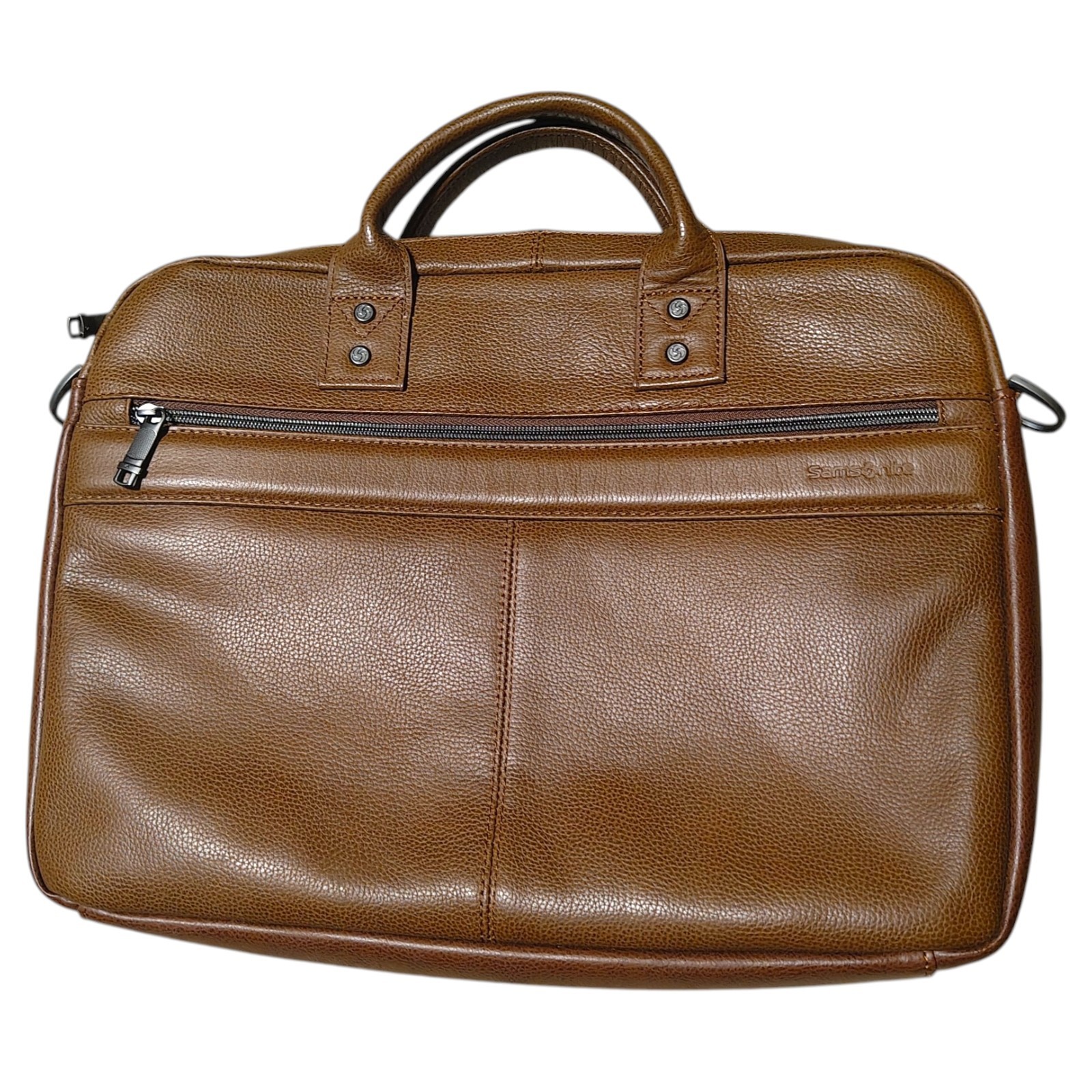 Samsonite Classic Leather Slim Briefcase Laptop Bag Brown