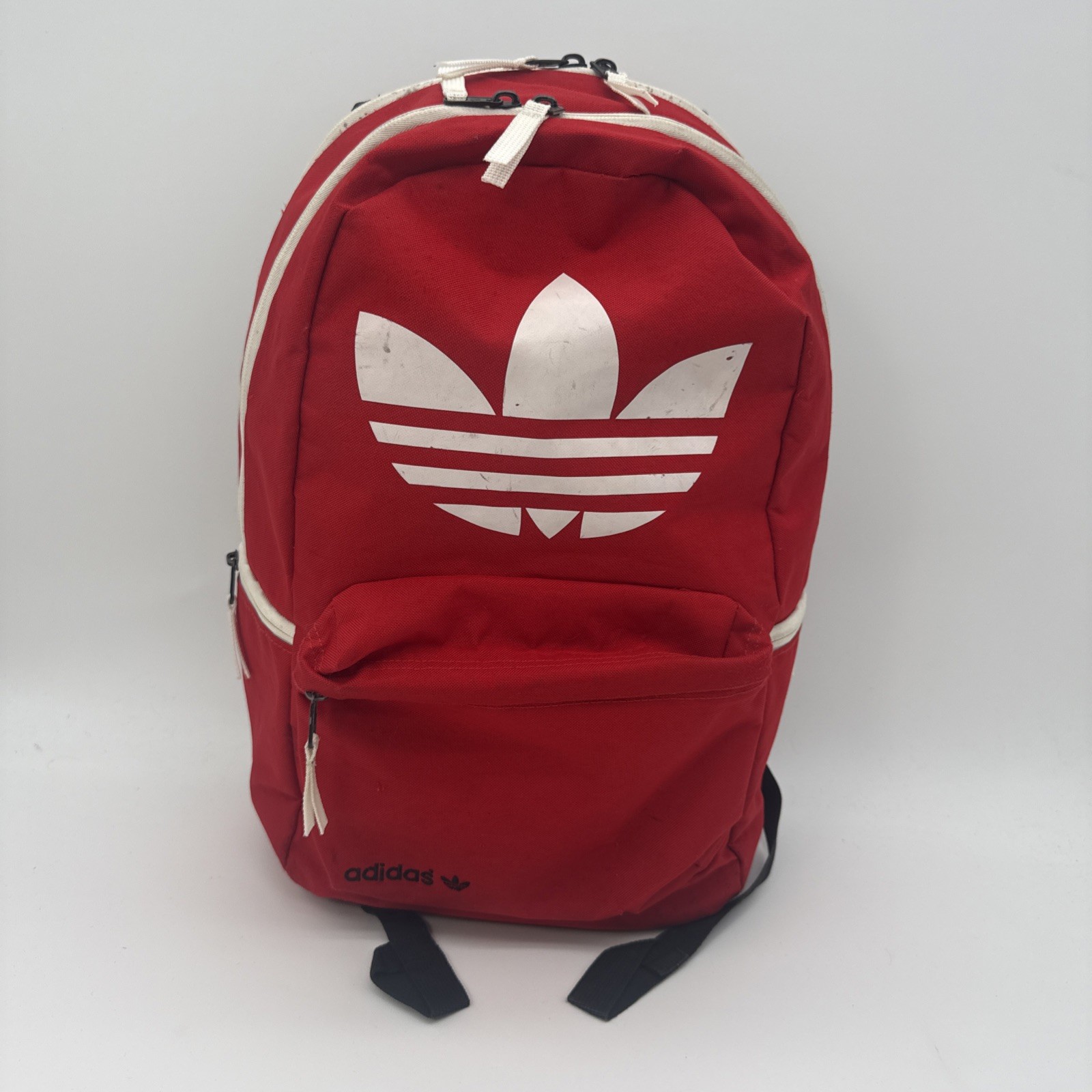 adidas Trefoil Logo Backpack School Book Bag Gym Equipment Pack Red Medium Size