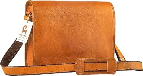 Men’s Brown Leather Laptop Bag | Vintage Genuine Leather Messenger Satchel
