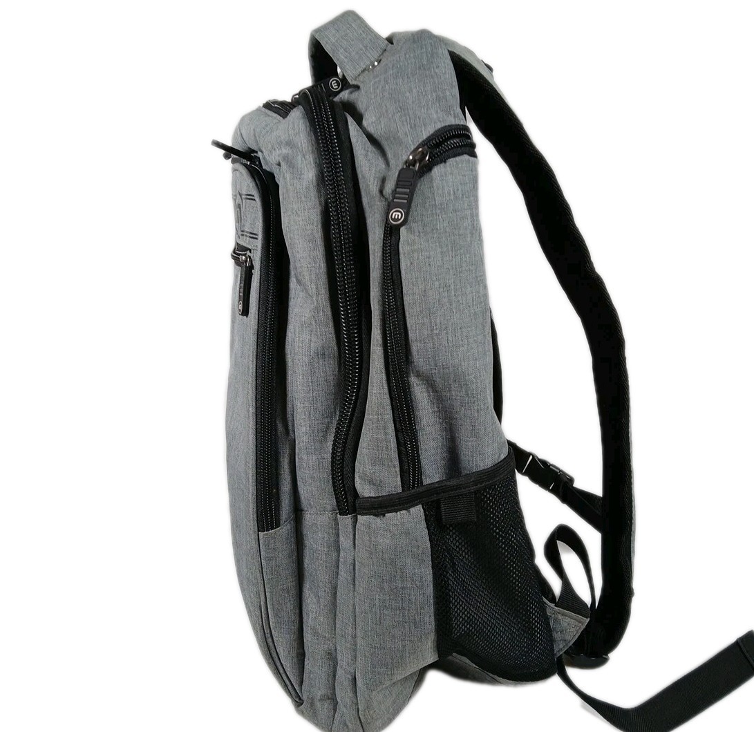 Travis Mathew The Go Laptop Backpack Gray Fleece Lined 12.5″x19.5″x6″ “Hole”