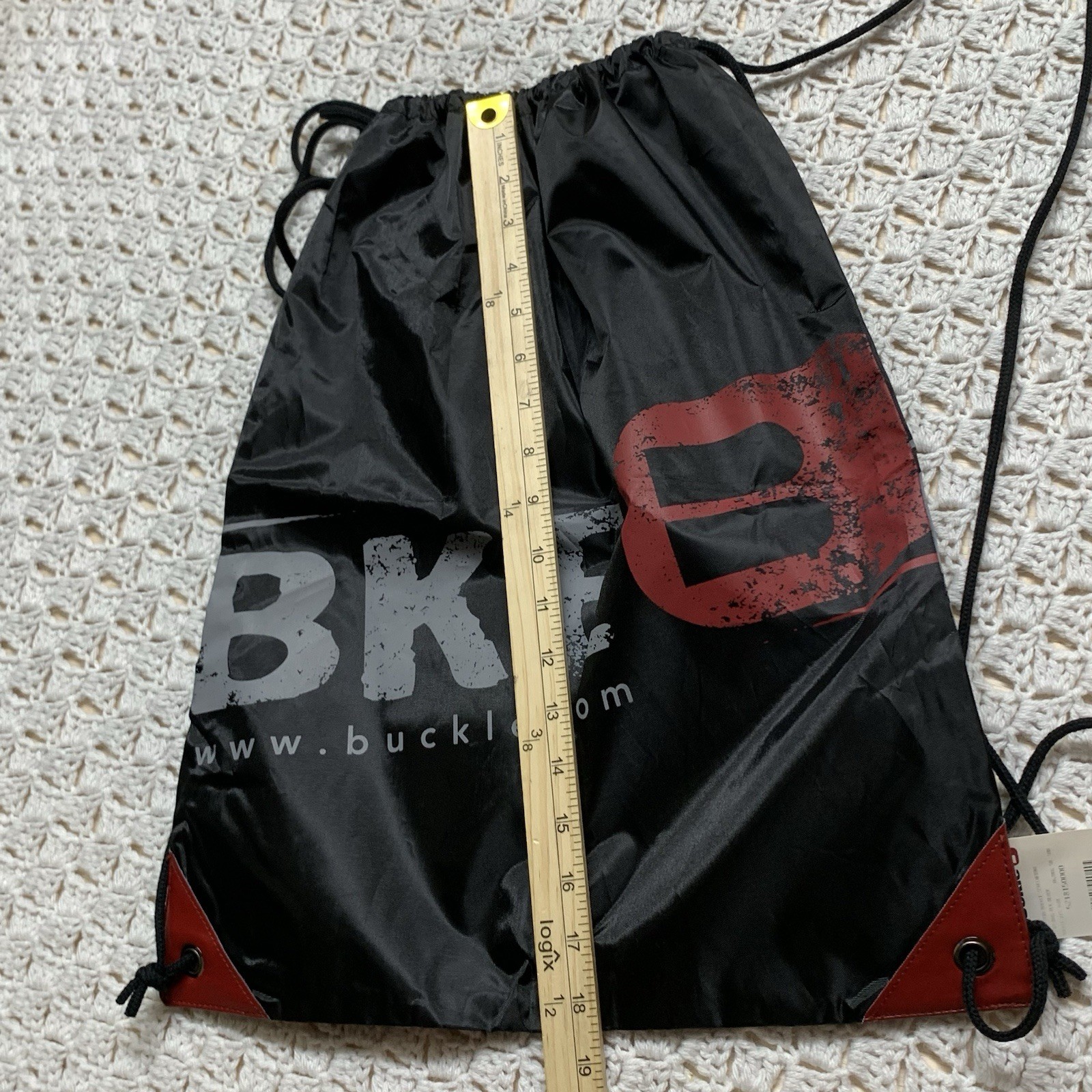 BKE BUCKLE Backpack Drawstring Duffle Bag Unisex Bisbag Black NWT