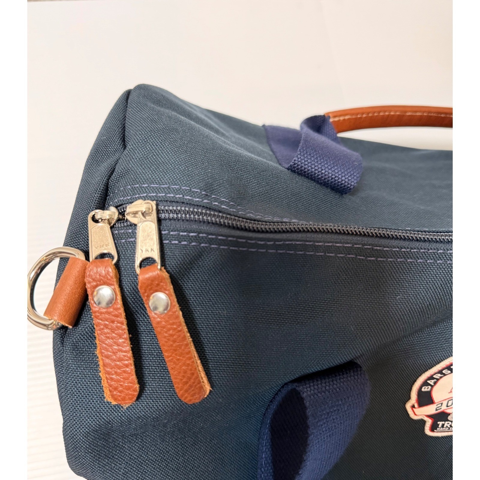 Peter Millar Barstool Classic 2022 Duffle Bag Navy Canvas Leather Trim