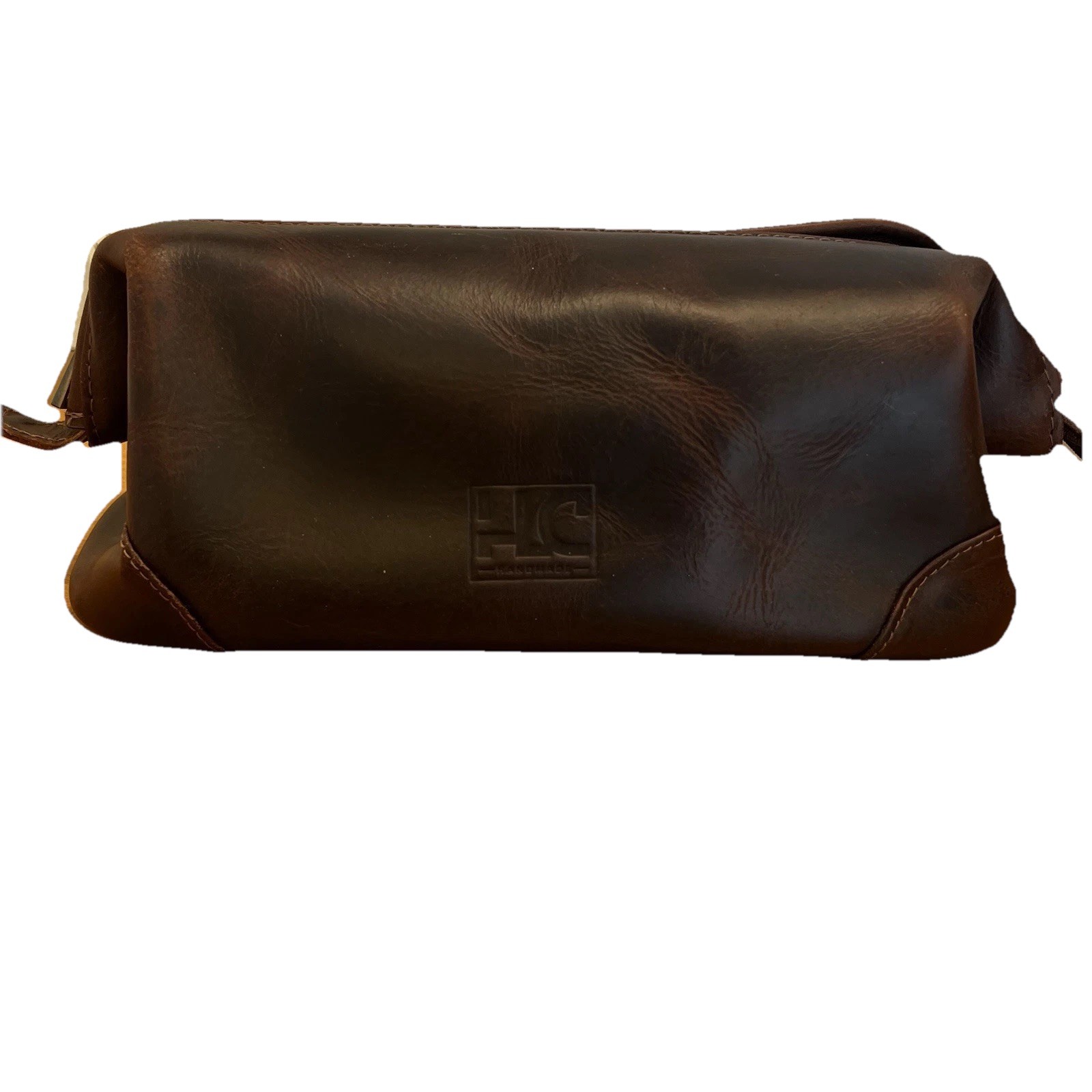 HLC Leather Toiletry Bag for Men – Premium Handmade Genuine Leather Travel Dark